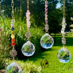 Custom Lotus Suncatcher Strand | Crystal Gemstone Suncatcher | Housewarming Gift | Boho Decor