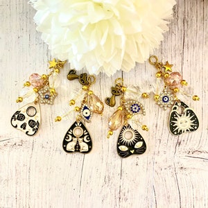 Ouija Planner Charm | Purse Charm | Keychain | Scissor Fob | Zipper Pull | Witchy | Cat Lover | Evil Eye