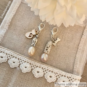Custom Pet Collar Charm | Freshwater Pearl | Dog Collar Charm | Cat Collar Charm