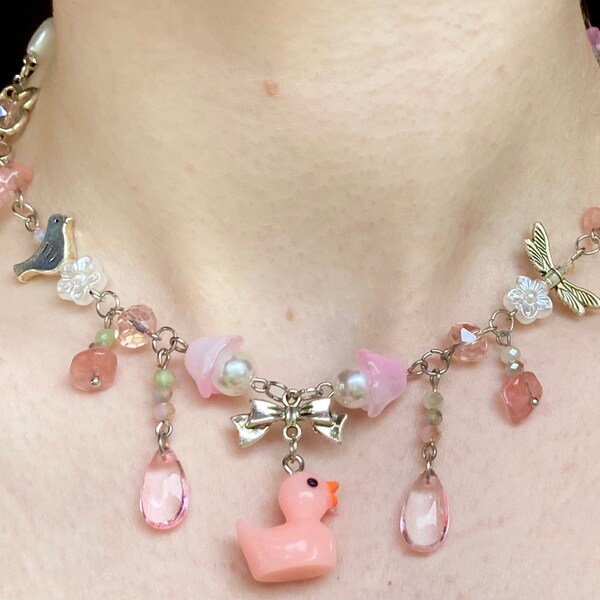 Pink Duckling Necklace