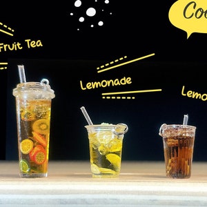 Bubble tea charm | Mini Drink Keychain