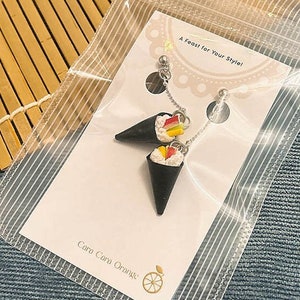Temaki Sushi (Hand Roll) Earrings | Food Jewellery, Japanese style Jewellery
