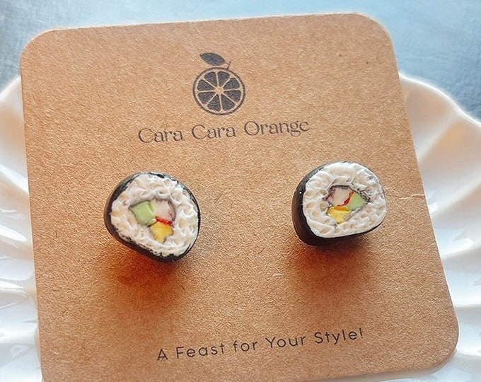 Sushi roll earrings | Sushi Jewelry | Sushi Roll | Japanese Earrings