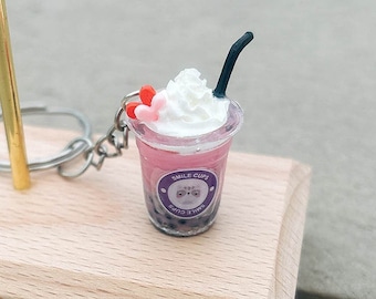 Strawberry Pink drink | Mini Drink Keychain