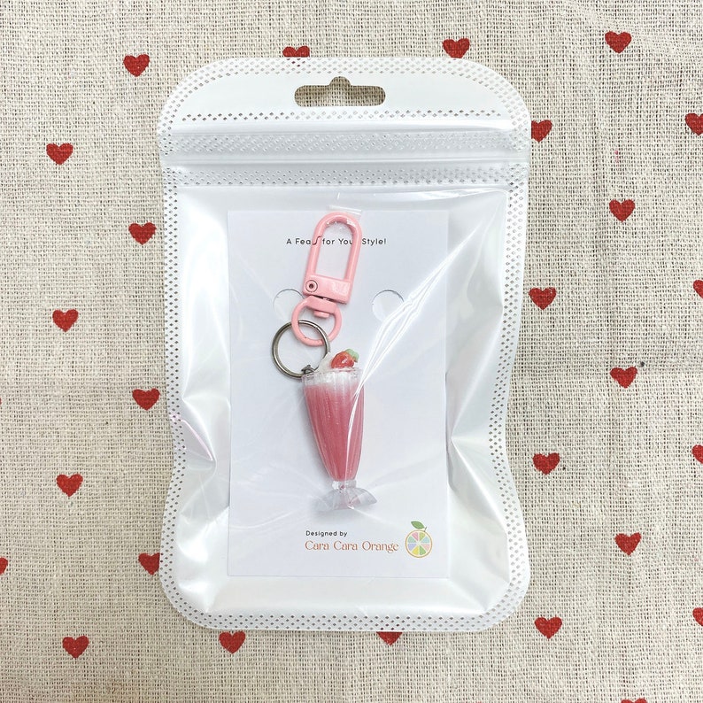 Mini Milkshake Keychains Strawberry Milkshake | Mini Drink Keychain - Etsy