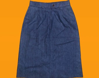 70s Denim Midi Skirt