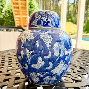 Blue and White 20th Century Ginger Jar