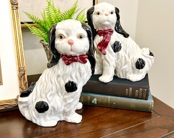 Stafforshire Dogs with Red Bow