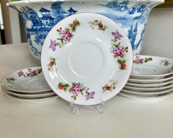 Harmony House Dresdania Fine China 7.5” Floral Plates Set of 8