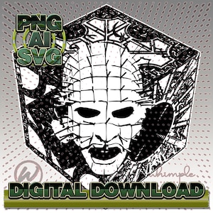 80s Horror, Classic Horror Movies, Cult Classic Movies, Horror PNG, Pinhead, Cenobites, Hellbound, T Shirt PNG, Mug PNG, Cool Horror svg