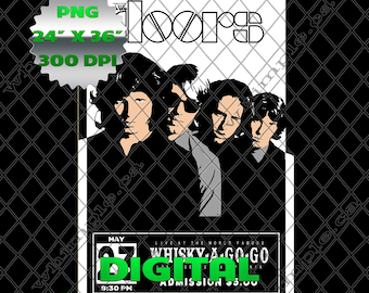 Doors, Whisky A GoGo, Retro Wall Poster, Mr. Mojo Risin, Jim Morrison, Print On Demand, Home Decor, Cool Wall Art, Music Art, 60s Poster
