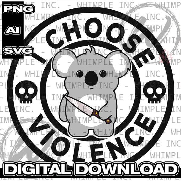 I Choose Violence POD, Cute Animal PNG, Fun Craft Ideas, Cute Mug Design, Adult Humor, Cricut, Silhouette, Cute t Shirt, Funny Craft