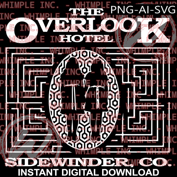 Horror PNG, Halloween Crafts, Overlook Hotel, Digital Download, Print On Demand, Silhouette, Cricut, SVG Design