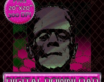 Frankenstein Wall Art, Horror Wall Art, Pop Culture Wall Art, Cool Wall Art, 20X20 Wall Art, Horror Art, Frankenstein's Monster, Pop Art