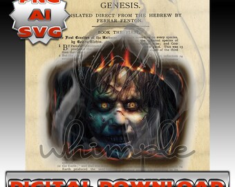 Burning Bible Page Horror Movie Graphic (Digital Download)