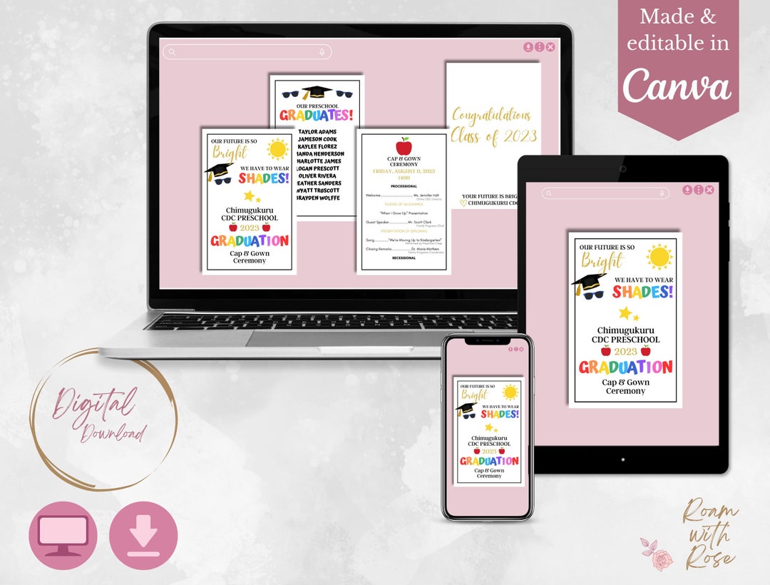 Preschool Graduation Program Template Preschool Graduate - Etsy