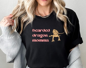Bearded Dragon Momma Short Sleeve Tee | Reptile Owner Herpetology Shirt Gift
