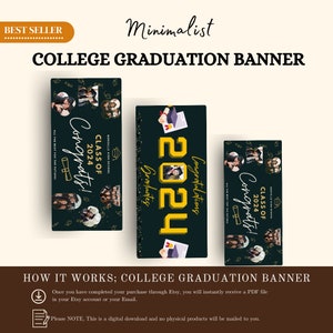 Graduation Party Banner, College Grad Banner, Decor, Personalized Grad Banner
