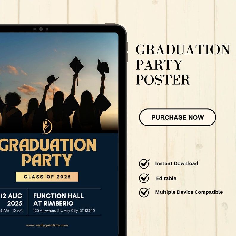 Graduation Party Poster, Customizable Grad Sign, Personalized ...