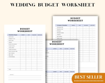 Wedding Budget Planner, Financial Planning Organizer, Budget Tracking Sheet, Money Management Tool