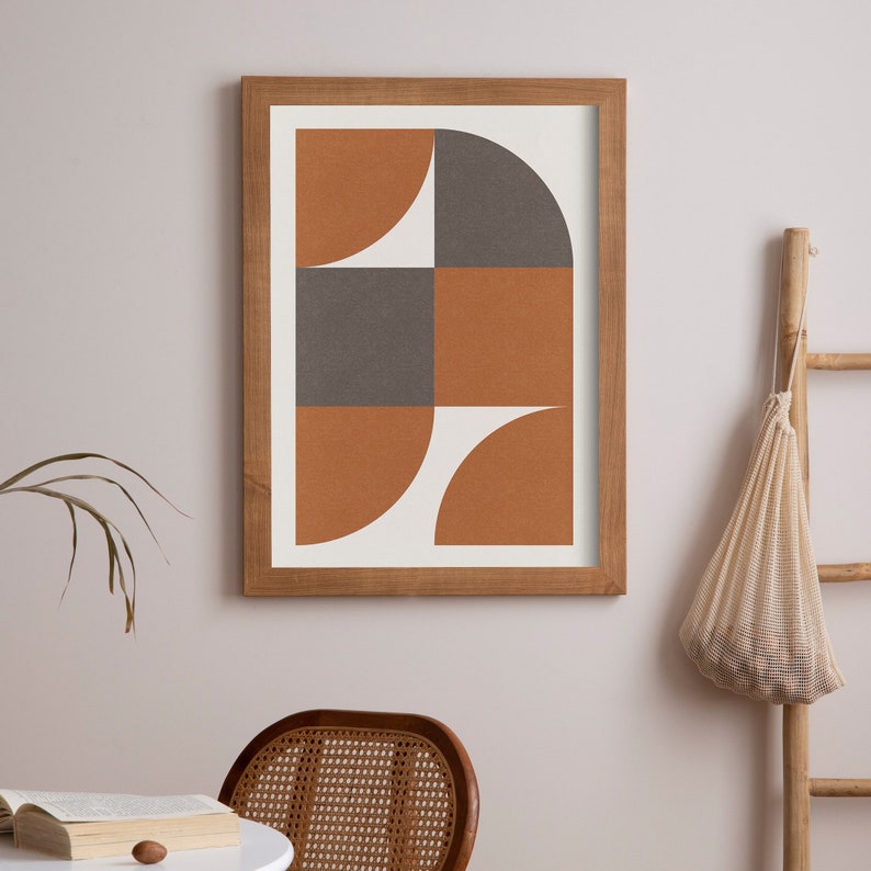 Bauhaus Print, Midcentury Modern Wall Art, Minimalist Geometric Wall
