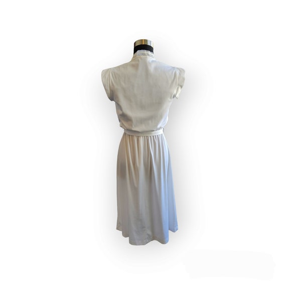 Vintage Sears Junior Bazaar Midi Dress White Tie … - image 2