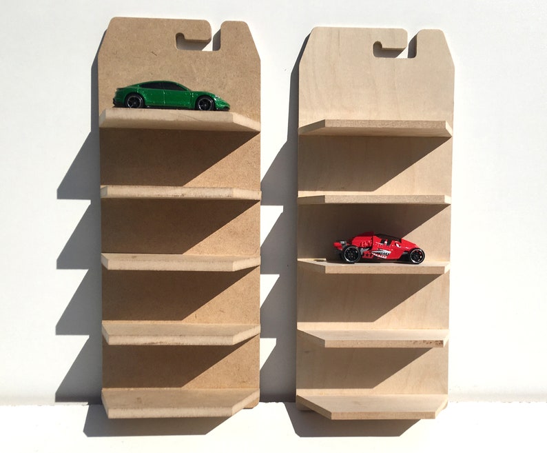 Hot Wheels 5 Car Display, Diecast Wall Mount, Toy Car Storage, Wood