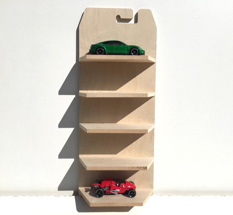Hot Wheels 5 Car Display, Diecast Wall Mount, Toy Car Storage, Wood