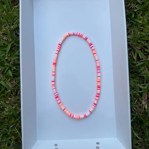 Sunset clay bead necklace
