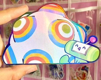 Katamari Prince | Vinyl Holographic Peeker Sticker | Katamari Damacy | Fan Art