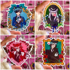 Kitty Black Butler | Vinyl Sticker Set | Ciel, Sebastian, Grell, Undertaker