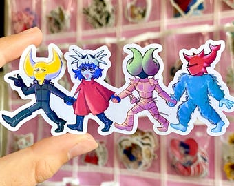 Hylics 2 | Vinyl Holographic Sticker | Wayne, Somsnosa, Dedusmuln, Pongorma | We are going to beat you to death | Indie Game Fan Art