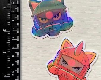 Kitty Zaku II & Char’s Zaku | Gundam | Holographic Art Stickers