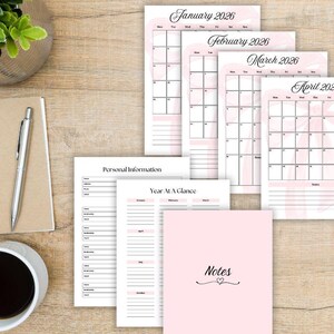 25 26 Dated Planner Mid Year 25 to 26 Monthly Planner for Digital or Printable Use or iPad Planner GoodNotes Planner Big Bow Pink Theme