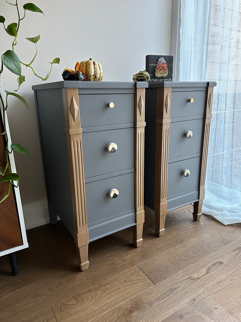 SOLD Refinished Vintage Nightstands Etsy