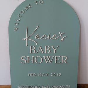Letrero de bienvenida para baby shower / Letrero acrílico en forma de arco para baby shower / Letrero acrílico / Letrero acrílico para eventos / Letrero acrílico personalizado / Señalización personalizada