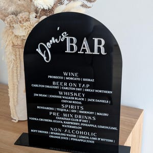 Acrylic Arch Sign / Bar Sign / Welcome sign