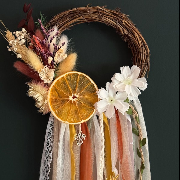 Witch Bells for Summer Solstice/ Litha Protection – Hanging Bell Wreath – Solar Energy – Mystical Decor – Witchcraft Decor – Summer Wreath
