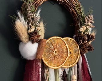 Campana protectora para Yule/Solsticio de Invierno – Campanas de bruja – Corona de bruja – Decoración de brujería – Amuletos protectores para el hogar