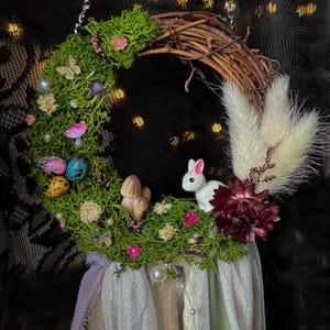 Spring Witch Bells for Ostara – Goddess of Spring – Easter – Hanging Protection Wreath – Protective Bell, Witchcraft – Spring Equinox