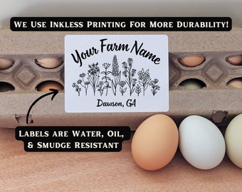 Sticker for Egg Carton Custom Sticker Personalized Sticker Black and White Egg Sticker Product Sticker Printed Product Label