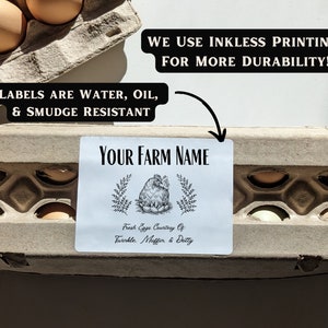 Egg Carton Label Egg Label Personalized Printed Label Custom Printed Label Sticker Homestead Label Farm Label