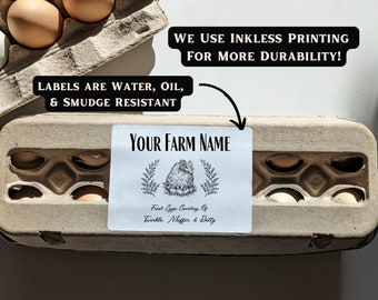 Egg Carton Label Egg Label Personalized Printed Label Custom Printed Label Sticker Homestead Label Farm Label