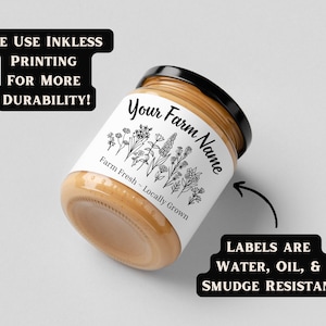 Jar Label Jar Sticker Custom Jar Label Waterproof Label Food Label Personalized Sticker for Glass Jar