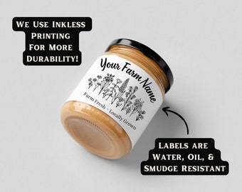 Jar Label Jar Sticker Custom Jar Label Waterproof Label Food Label Personalized Sticker for Glass Jar