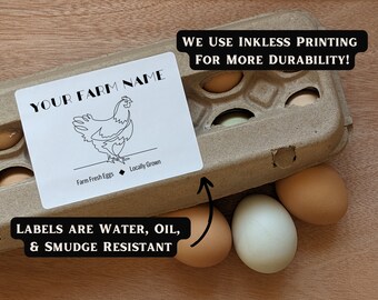 Custom Egg Carton Label Personalized Label Custom Label Customizable Product Label Black and White Label