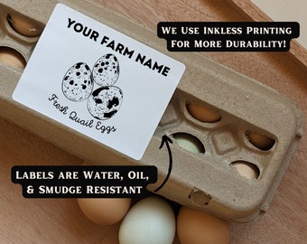 Farmers Market Label Custom Quail Egg Carton Farmer's Market Egg Carton Product Label Farm Label Homestead Egg Carton Personalized Label