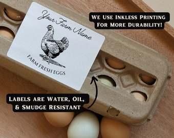 Farmers Market Label Custom Egg Carton Farmer's Market Egg Carton Product Label Farm Label Homestead Egg Carton Personalized Label