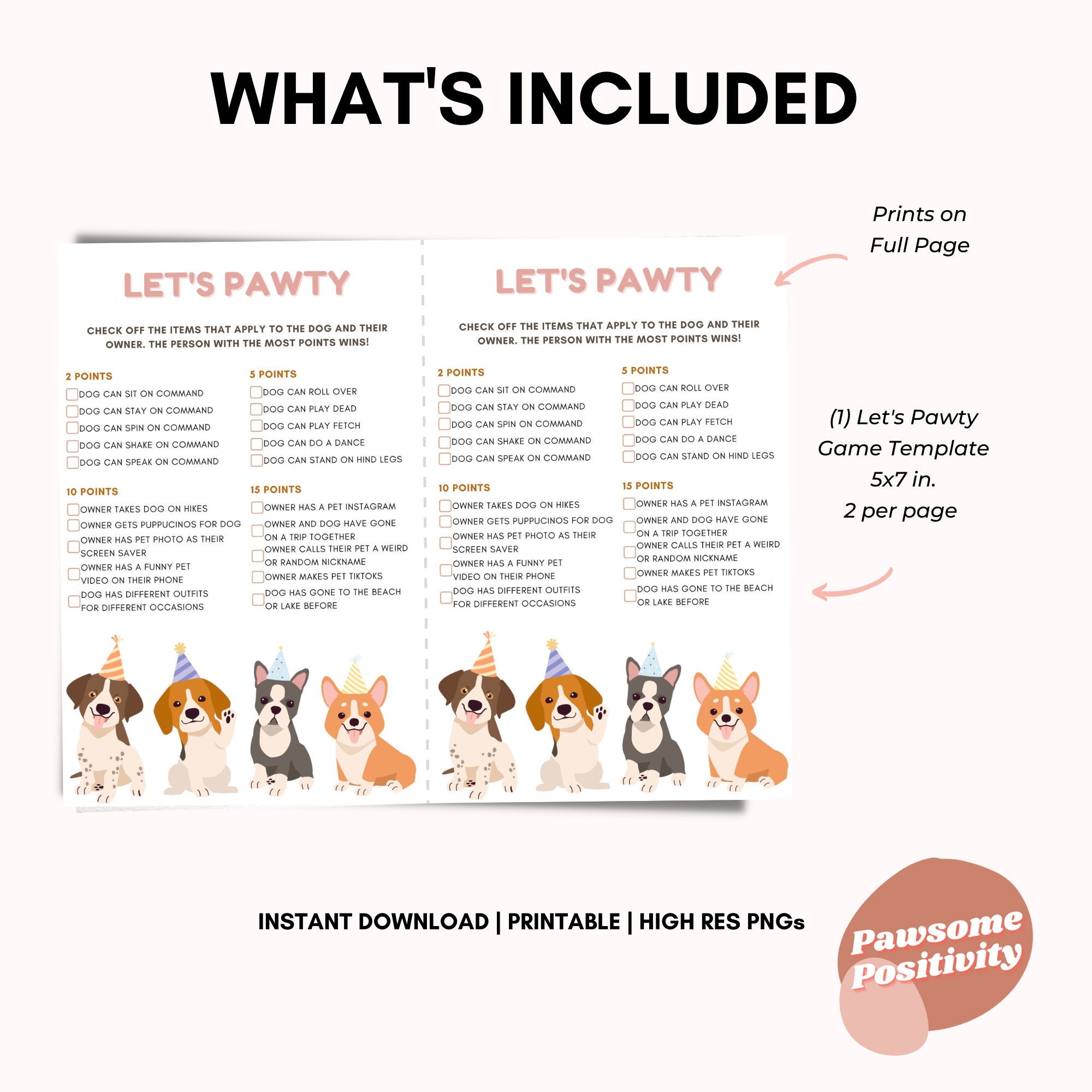 Dog Birthday Party Game Pack Adopt A Pet Birthday Party Games Puppy ...