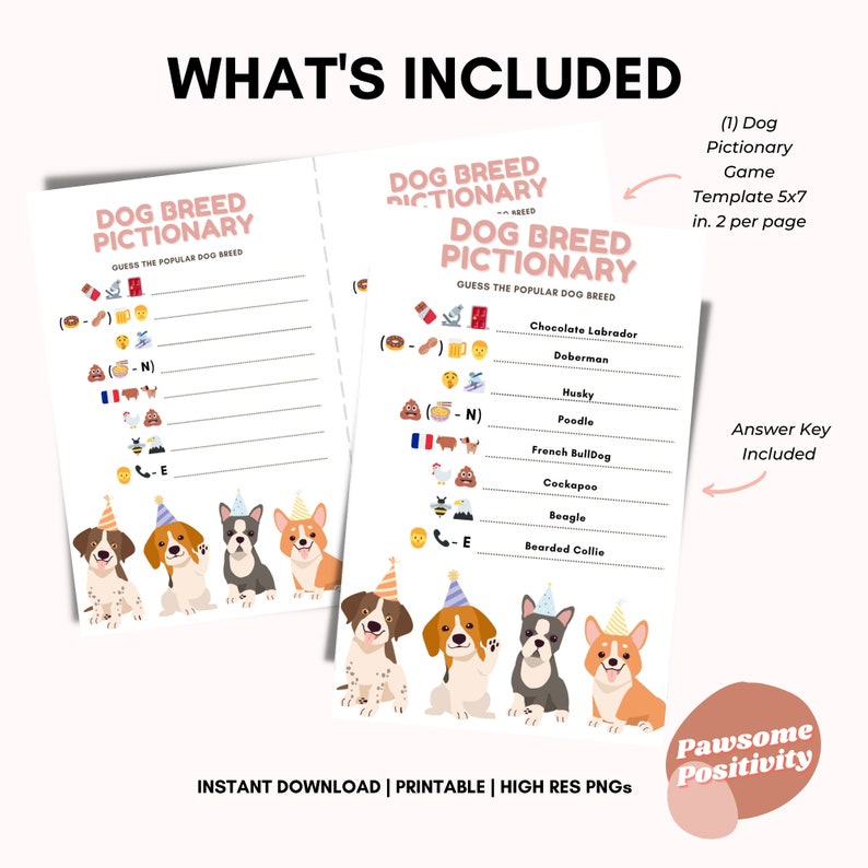 Dog Birthday Party Game Pack Adopt A Pet Birthday Party Games Puppy ...